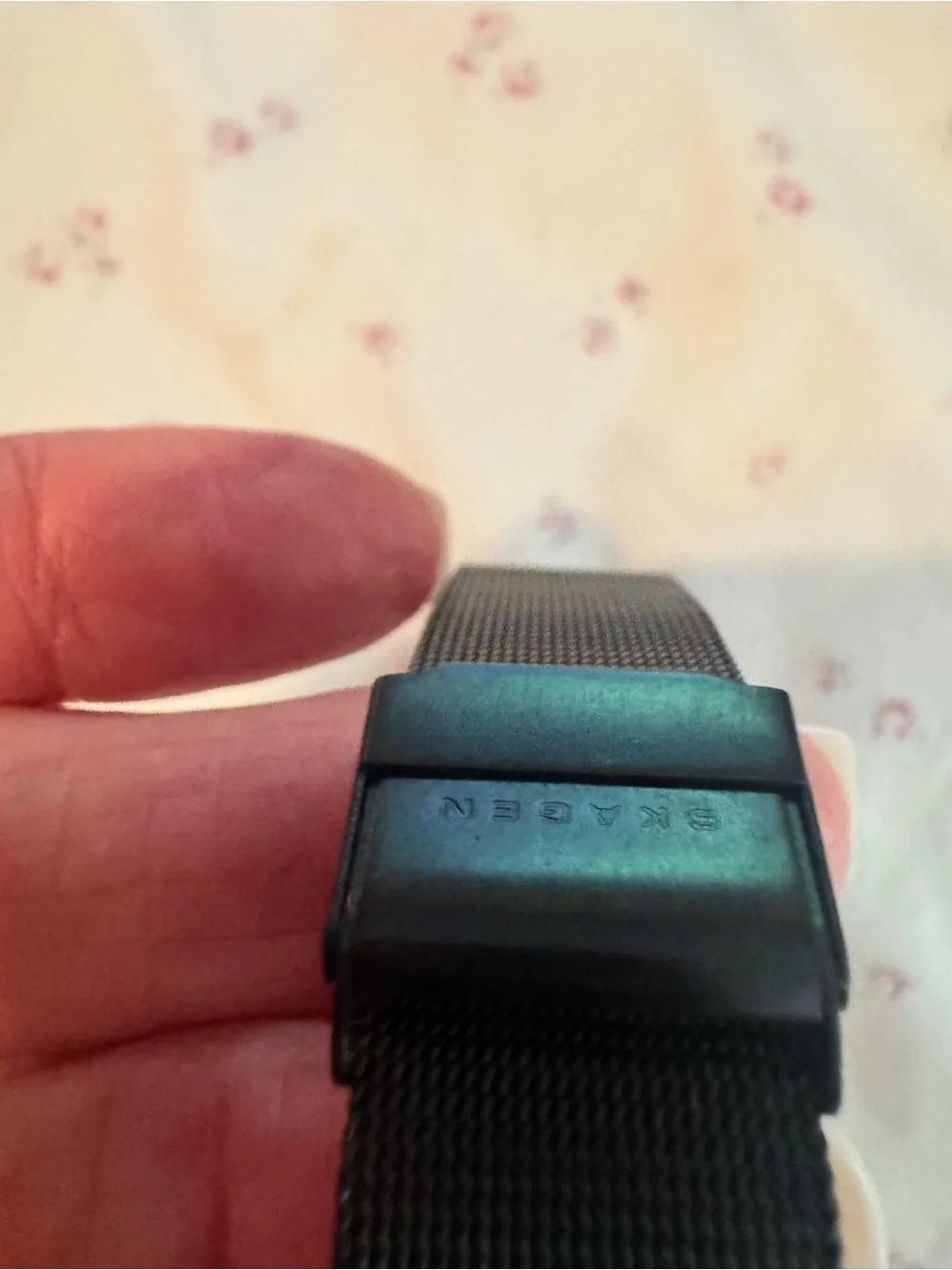 Skagen Women’s Black Titanium Mesh Watch with Minimal Dial